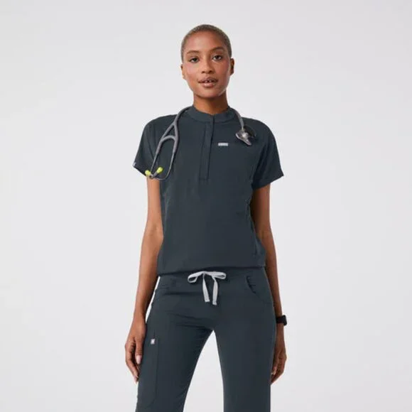 Figs Montex Scrub Top In Dark Harbor. Women's Size Medium. - Picture 1 of 1